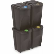 Spetebo - Sortibox xl - Kit de 4 poubelles de 35 litres anthracite