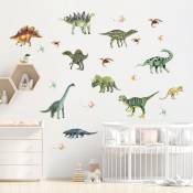 Sticker mural pour chambre salon cuisine bureau Motif dinosaures, décoration murale