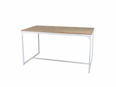 Table à manger en bois et métal "la casa blanca" - 6 couverts - blanc - l 150 x h 75 x p 80 cm