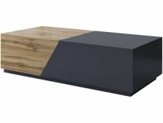 Table basse avec coffre "ceelias" - 124 x 60 x 42 cm - gris-marron