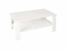 Table basse blanche mat 42 x 100 x 60 cm (hxlxp)