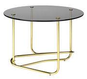 Table basse Lounge Table / Matégot - Ø 41 x H 58 cm - Gubi or/métal en métal/verre