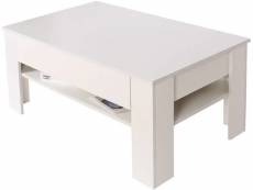 Table basse tiroir rectangulaire "joy" - blanc