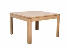 Table carrée extensible bois chêne clair massif l140