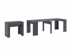 Table console extensible jusqu'à 237 cm, grise. 235G2018