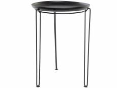 Table d'appoint ronde en fer coloris noir - diamètre 37 x hauteur 53 cm