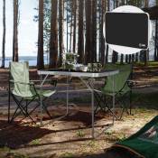 Table de Camping Pliante, 70x50x60 cm, Noir/Argent,