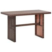 Table de jardin rectangulaire résine tressée marron Mugi 110 cm