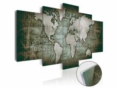Tableaux en verre acrylique décoration murale motif carte monde bronze iii 100x50 cm tva110174