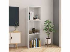 Vidaxl bibliothèque|meuble tv blanc brillant 36x30x114 cm aggloméré 800141
