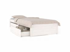 Vidaxl cadre de lit avec tiroirs blanc 90x200 cm