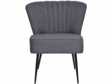 Vidaxl chaise de cocktail gris foncé tissu 244096