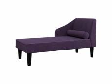 Vidaxl chaise longue avec traversin violet tissu