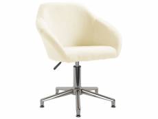 Vidaxl chaise pivotante de bureau crème tissu