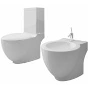 Vidaxl - Ensemble de bidet et toilette Céramique Blanc