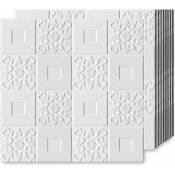 10 PCS Stickers Muraux 3D Brique Autocollant Blanc 70 x 70cm Moderne Imperméable PE Mousse Panneaux Papier Peint Auto-Adhésif pour Salon Cuisine