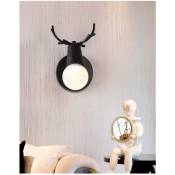 Applique Murale Design Contemporain E27 Luminaire Forme Cerf Lampe de Mur Luminaire Eclairage Noir