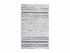 Bobochic tapis poil court rectangulaire zirco motif rayures gris 80x150