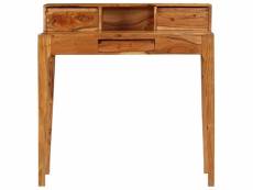 Bureau table meuble travail informatique avec tiroirs bois massif 88 cm helloshop26 0502139