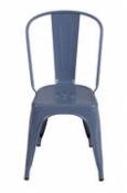 Chaise empilable A / Acier - Couleur mate texturée - Tolix bleu en métal