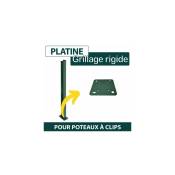 Cloture&jardin - Platine Poteau à Clips Vert - jardipremium - Vert (ral 6005)