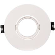 Collerette downlight ronde orientable GU10 / MR16 - Coupe Ø75 mm - Blanc - Blanc