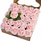 DDecor Fleurs artificielles Fard à Joues 25 pièces réalistes avec Tige pour Bouquets de Mariage, centres de Table, fête, fête prénatale, de Maison