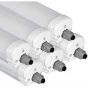 Ensemble de 6 plafonniers de projecteur de lumière du jour d'atelier de lumière de tube de baignoire de SMD LED de 36 watts