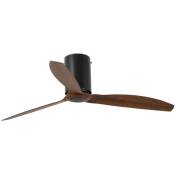 Faro Barcelona - mini tube fan Ventilateur de plafond noir mat/bois avec moteur dc 32042