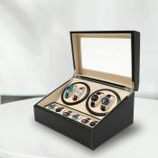 Gojoy - Boîte de rangement automatique pour montres avec 4 remontoirs + 6 boîtes de rangement de montres en cuir synthétique pour les magasins de