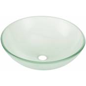 Helloshop26 - Vasque lavabo en aspect verre dépoli rond diamètre 42 cm