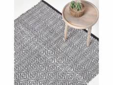 Homescapes tapis chindi en papier noir et blanc - trance - 120 x 170 cm RU1264B