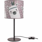 Lampe d'enfant Lampe de table Chambre d'enfant Lampe avec motif Lama, E14 Noir, Rose (Ø18 cm) - Paco Home