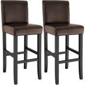Lot de 2 chaises de bar - lot de 2 tabourets de bar, tabourets, chaises haute bar - marron