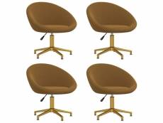 Lot de chaises de salle à manger 4 pcs marron velours - brun - 58,5 x 66,5 x 80 cm