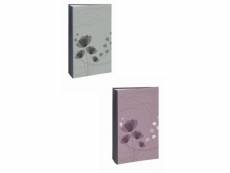Lot de deux albums photo à pochettes 300 mémos ellypse 2 - l 37 x l 22,5 cm - gris et violet
