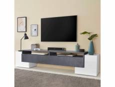Meuble tv de salon design 210cm 2 compartiments pillon ardoise xxl AHD Amazing Home Design