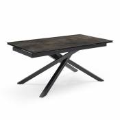 Meubletmoi - Table extensible 160/240 cm céramique gris vieilli pied torsadé - maine 05