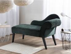 Mini chaise longue en velours vert côté droit biarritz 138871