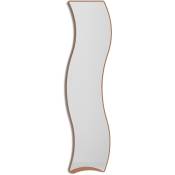 Miroir asymétrique Pleine Longueur 170x45, collection Looker, en mdf plaqué en bois d'hêtre et laqué. Noyer clair