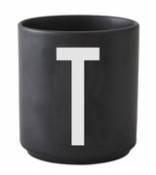 Mug A-Z / Porcelaine - Lettre T - Design Letters noir en céramique