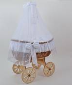NEW Ophelia Uno Star Spoke Wheels Antique White Berceau Landau Wicker Crib de alanel