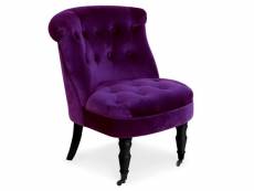 Paris prix - fauteuil crapaud en velours "naloje" 76cm violet