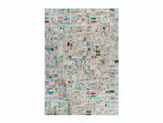 Paris prix - tapis en cuir effet métallique "rocket" multicolore 80 x 150 cm