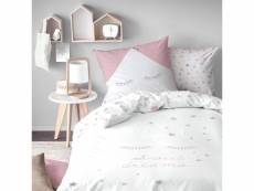 Parure de lit imprimée 100% coton, sweet dreams pink