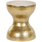 Pegane - Table d'appoint ronde en aluminium coloris doré - diamètre 38 x hauteur 45 cm