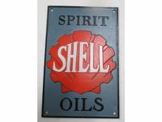 "plaque en fonte shell spirit nleu 30x20cm tole epaisse huile motor oil"