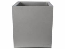 Pot en plastique carré aspect granit 30 cm gris clair RIV30X30STONE