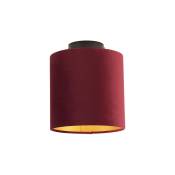 Qazqa - combi - Plafonnier avec Abat-Jour - 1 lumière - ø 200 mm - Rouge - Classique/Antique - éclairage intérieur - Salon i Chambre i Cuisine i