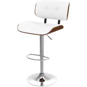 Rendez-vous Déco - Chaise de bar Melchior blanche 69/91 cm - Blanc